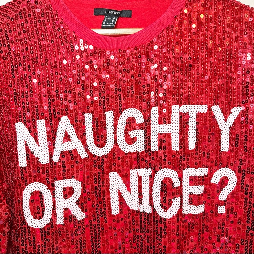 Forever 21 naughty or nice sequin top - Picture 4 of 7